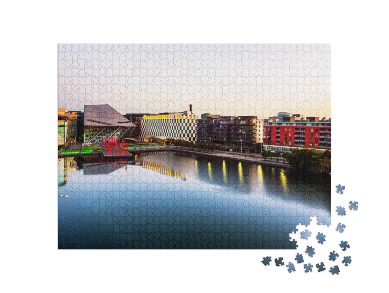 Puzzle 1000 pezzi „Grand Canal Docks a Dublino, Irlanda“