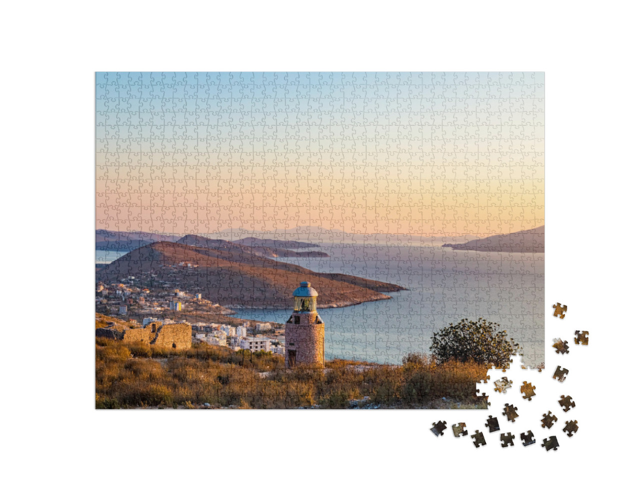 Puzzle 1000 pezzi „Splendido tramonto sul Mar Ionio, Saranda, Albania“