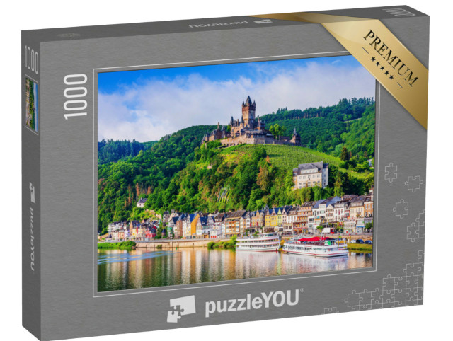 Puzzle 1000 pezzi „Città vecchia e castello imperiale di Cochem sulla Mosella“