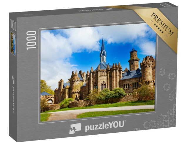 Puzzle 1000 pezzi „Chiesa e fortificazioni del castello di Löwenburg, Kassel, Germania“
