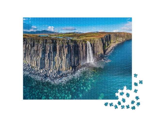 Puzzle 1000 pezzi „Cascata di Kilt Rock, Isola di Skye, Scozia“