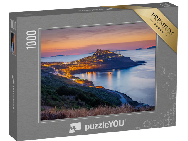 Puzzle 1000 pezzi „Vista del tramonto su Castelsardo, Sardegna settentrionale, Italia“