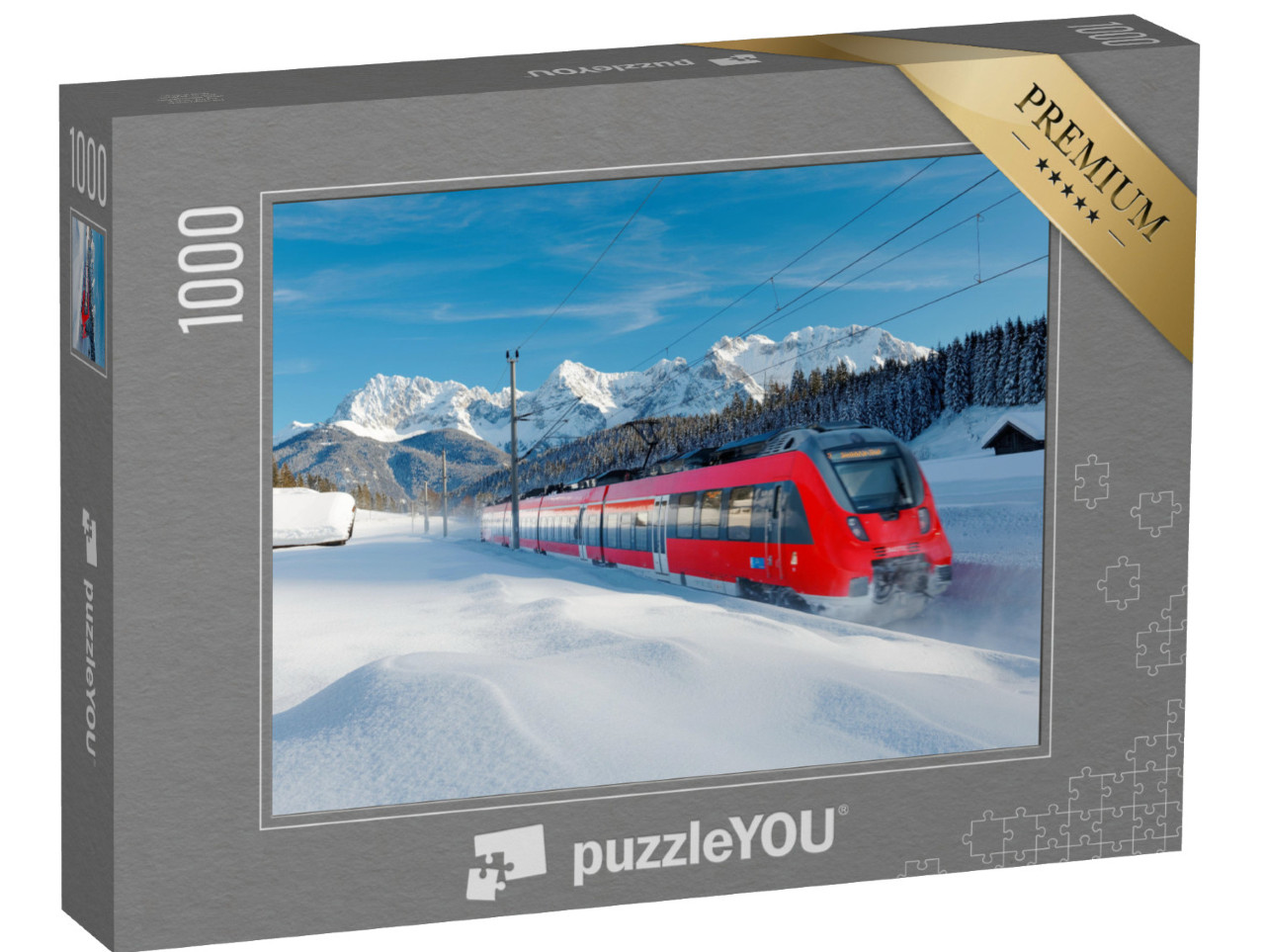 Puzzle 1000 pezzi „Ferrovia nelle montagne invernali del Karwendel, Germania“
