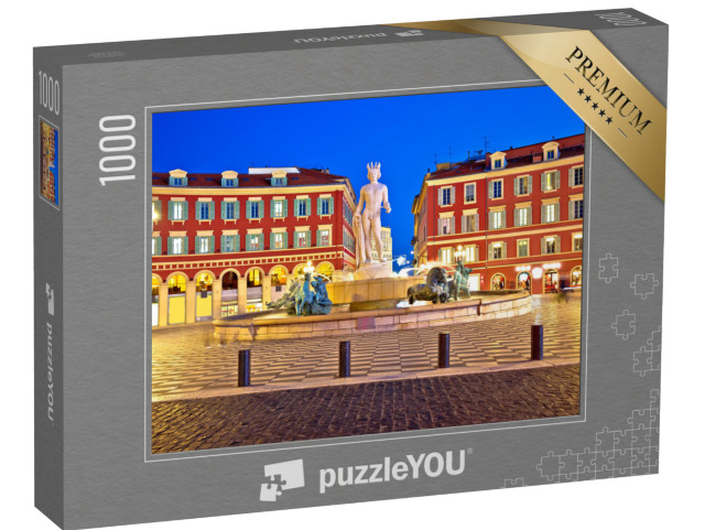 Puzzle 1000 pezzi „Nizza: Place Massena di sera, Francia“