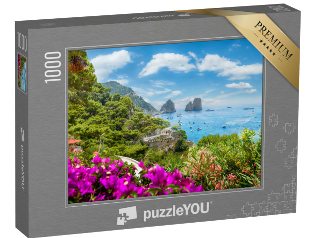 Puzzle 1000 pezzi „Paesaggio con l'isola di Capri, Mar Tirreno, Italia“