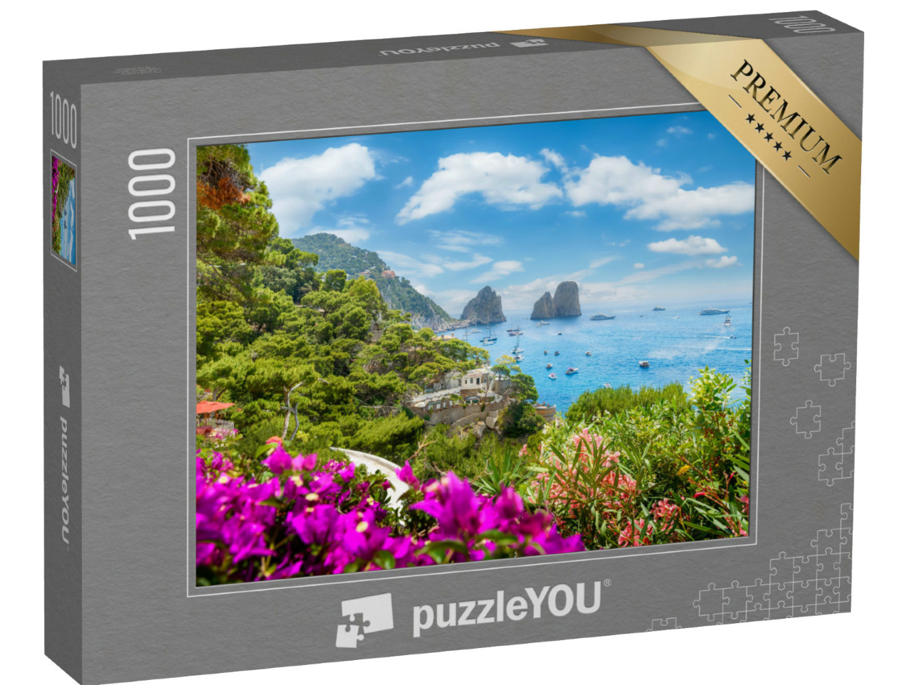 Puzzle 1000 pezzi „Paesaggio con l'isola di Capri, Mar Tirreno, Italia“