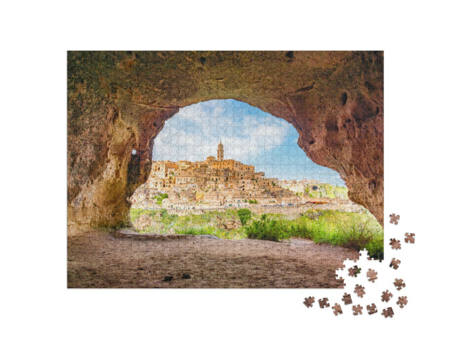 Puzzle 1000 pezzi „Grotta: Sassi di Matera in Basilicata, Italia meridionale“