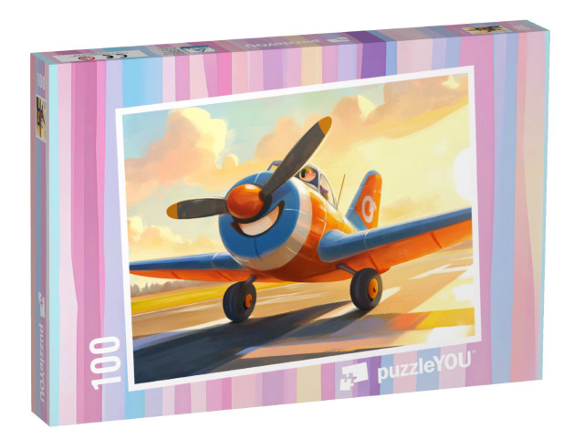 Puzzle 100 pezzi „Il piccolo aereo non vede l'ora di vivere l'avventura“