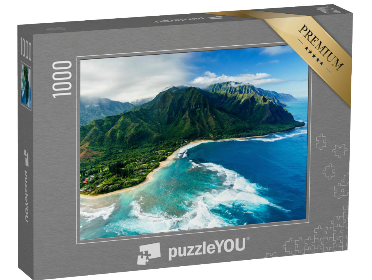 Puzzle 1000 pezzi „La selvaggia costa di Napali a Kauai, Hawaii“
