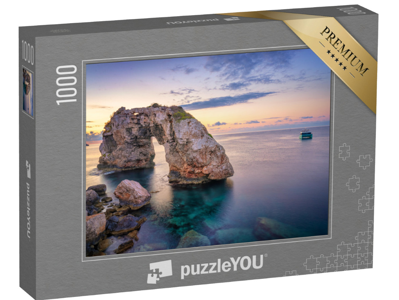 Puzzle 1000 pezzi „Es Pontas a Maiorca con la barca“