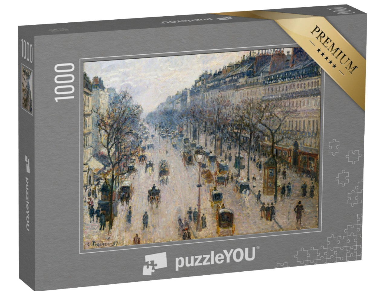 Puzzle 1000 pezzi „Camille Pissarro - Il boulevard Montmartre in una mattina d'inverno“