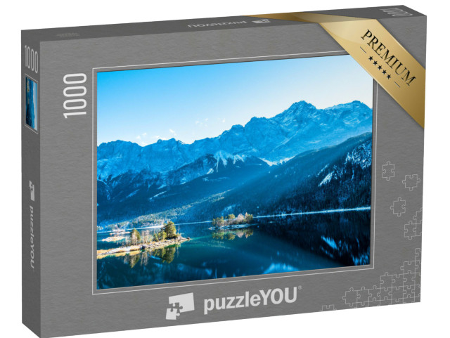 Puzzle 1000 pezzi „Il limpido lago Eibsee ai piedi dello Zugspitze“