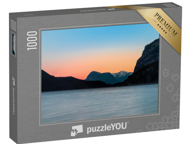 Puzzle 1000 pezzi „Lago di Molveno a Trento, Italia, al tramonto“