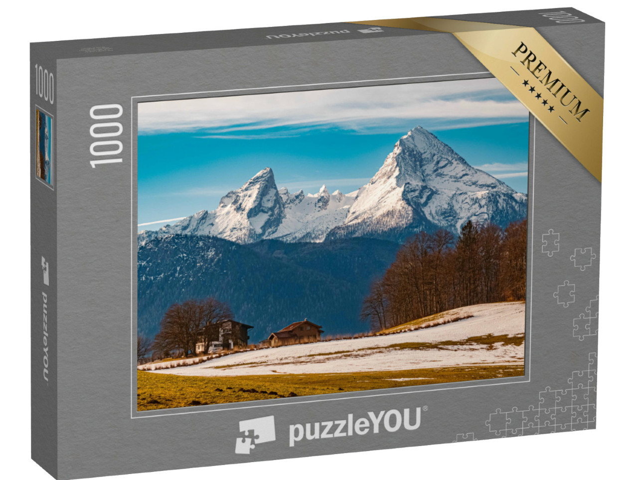 Puzzle 1000 pezzi „Paesaggio invernale sul Watzmann, Germania“