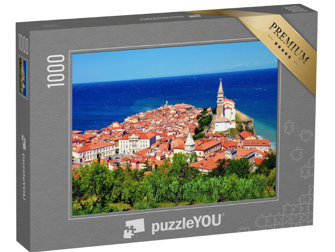 Puzzle 1000 pezzi „La bella città di Pirano in Slovenia“