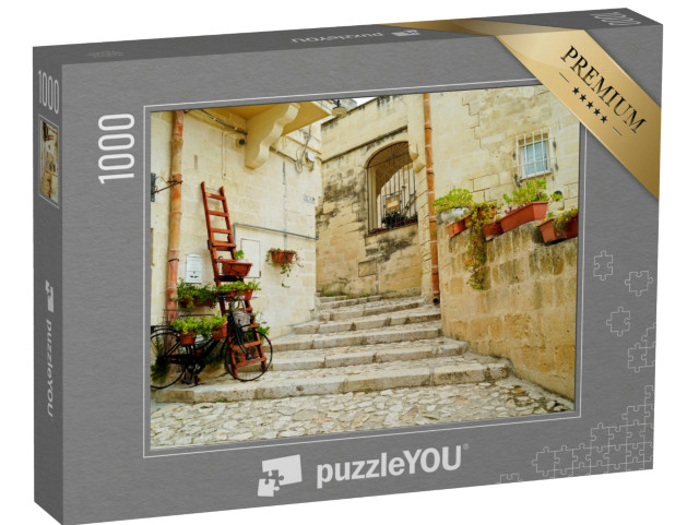 Puzzle 1000 pezzi „L'incredibile complesso rupestre di Matera con i due rioni storici del Sasso Barisano e del Sasso Caveoso“