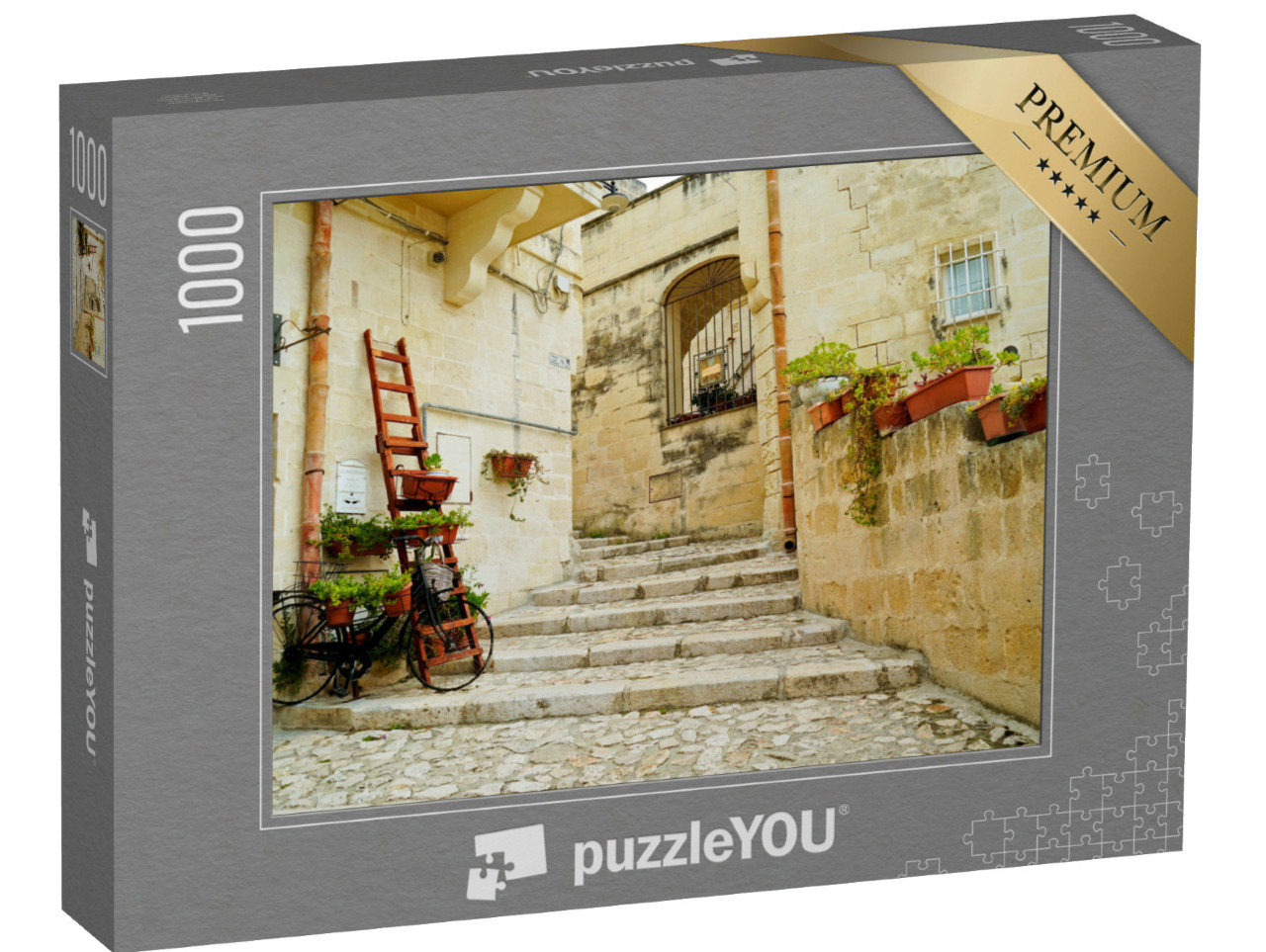 Puzzle 1000 pezzi „L'incredibile complesso rupestre di Matera con i due rioni storici del Sasso Barisano e del Sasso Caveoso“