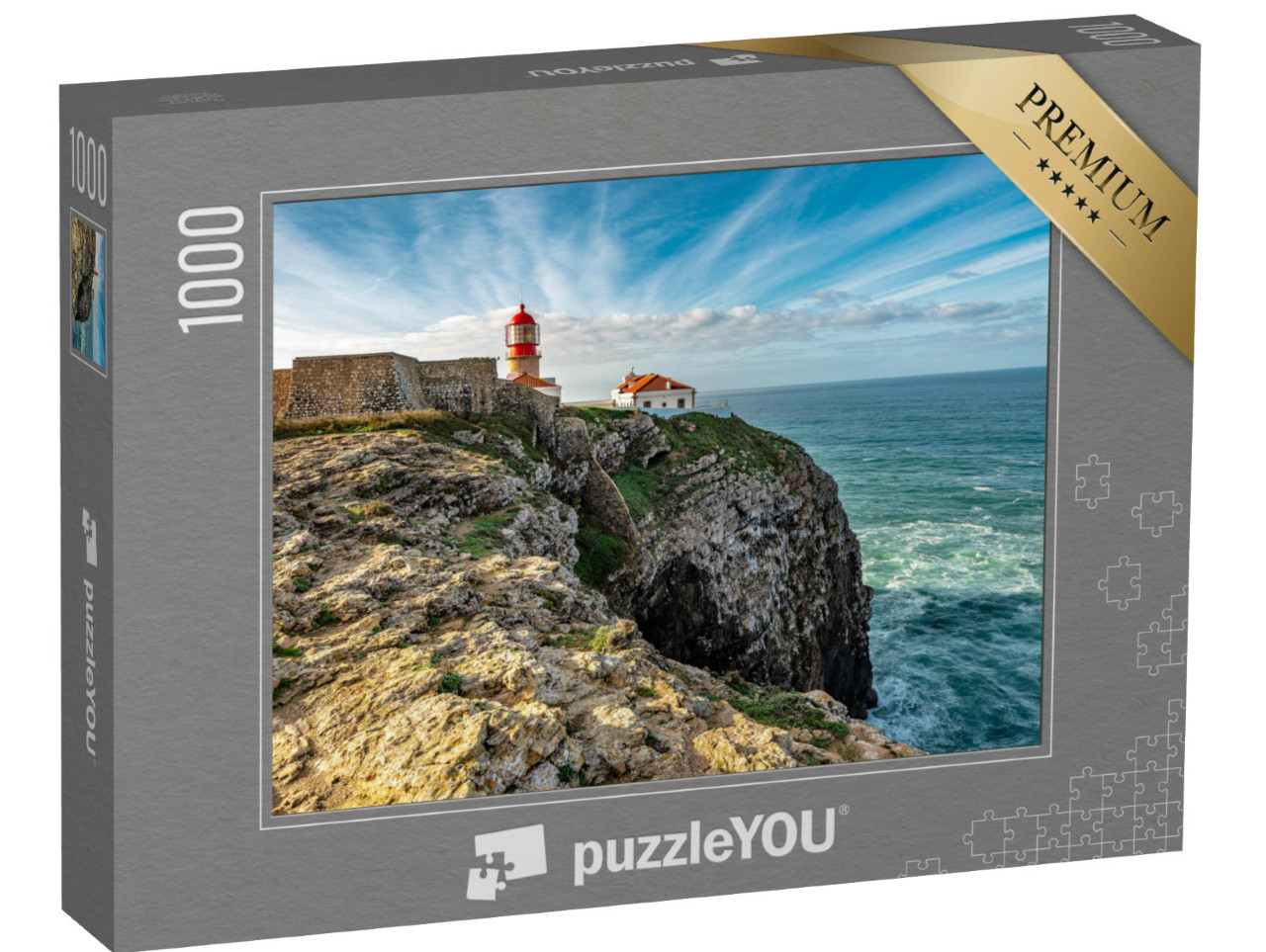 Puzzle 1000 pezzi „Faro di Cape St Vincent sull'Oceano Atlantico, Portogallo“