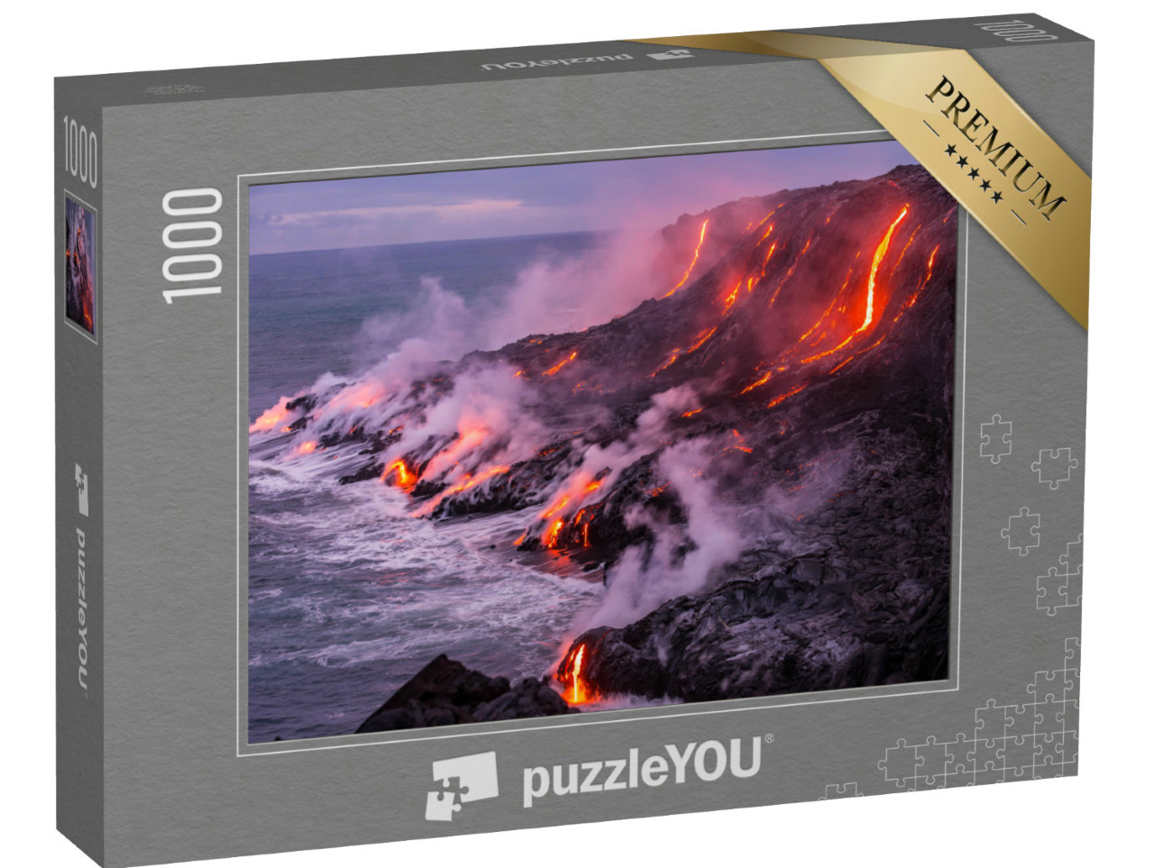 Puzzle 1000 pezzi „Piccoli flussi di lava si riversano nell'oceano“