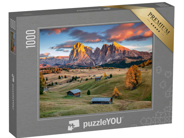 Puzzle 1000 pezzi „Dolomiti: Il paesaggio dell'Alpe di Siusi, un altopiano dolomitico“
