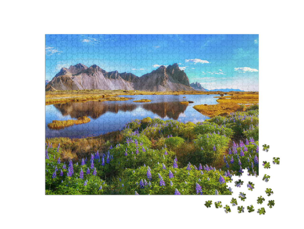 Puzzle 1000 pezzi „Pittoresco e selvaggio: Capo Stokksnes, Vestrahorn, Islanda“