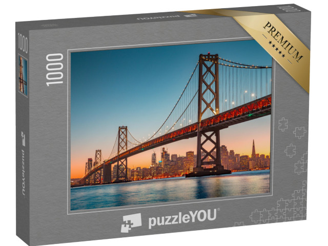 Puzzle 1000 pezzi „Lo skyline di San Francisco con il famoso Oakland Bay Bridge, California, USA“