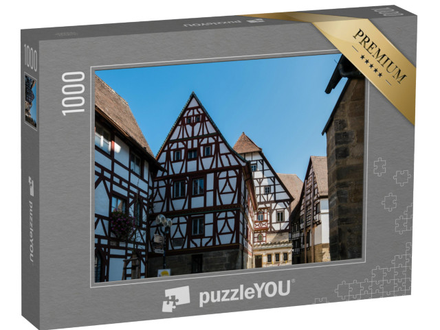 Puzzle 1000 pezzi „Case a graticcio a Kirschgarten, Renania-Palatinato, Germania“