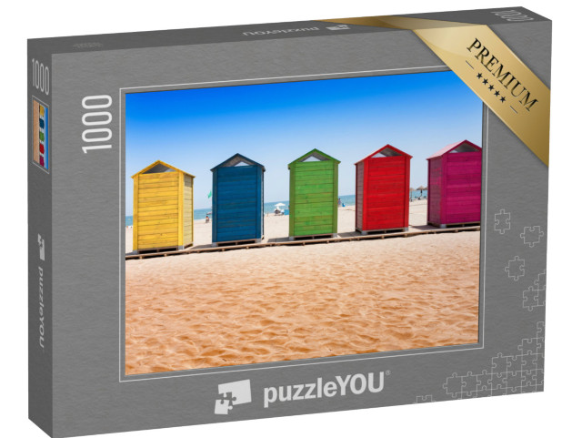 Puzzle 1000 pezzi „Capanne colorate sulla spiaggia di Patacona, Valencia“