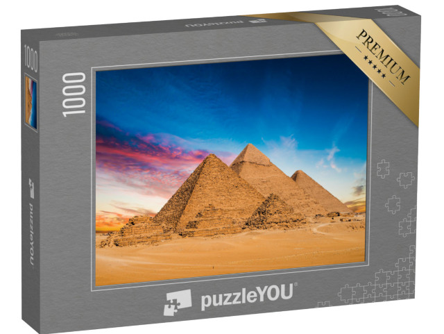 Puzzle 1000 pezzi „Grandi piramidi di Giza al tramonto, Egitto“