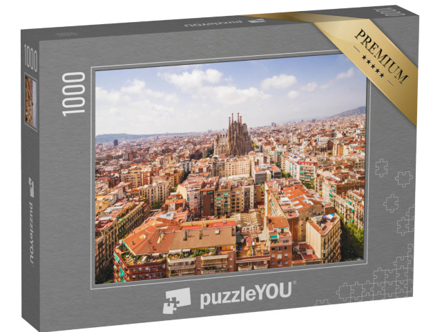 Puzzle 1000 pezzi „Cattedrale della Sagrada Familia e panorama di Barcellona“