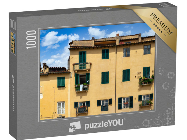 Puzzle 1000 pezzi „Vista sulla città italiana di Lucca con i tipici tetti in terracotta“