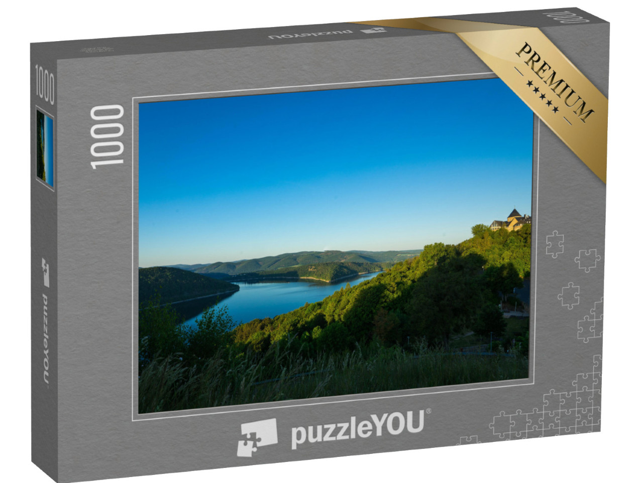 Puzzle 1000 pezzi „Vista del Palais Waldeck sul Lago di Edersee“