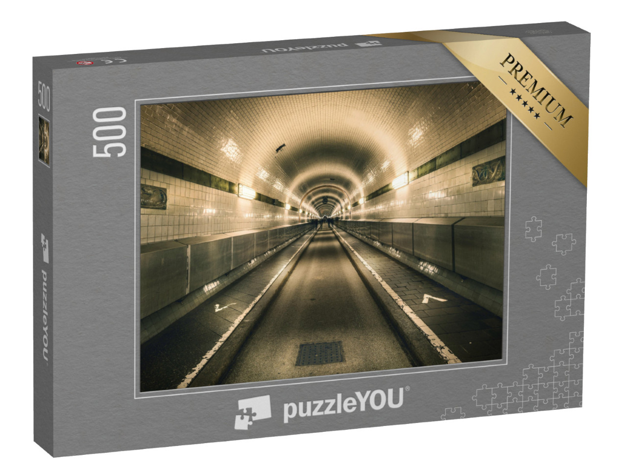 Puzzle 500 pezzi „Vecchio tunnel dell'Elba, Amburgo, Germania“