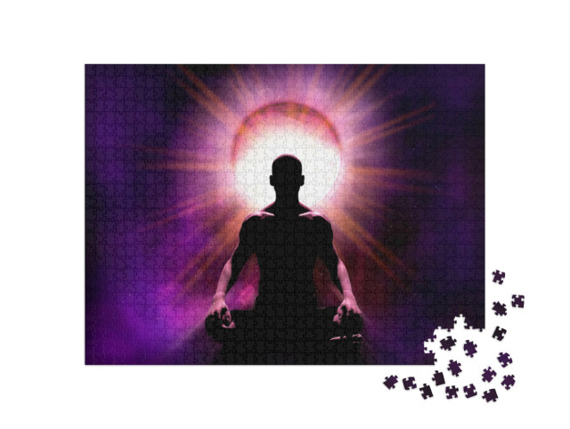 Puzzle 1000 pezzi „Potere della meditazione: la mente, la silhouette di una persona“