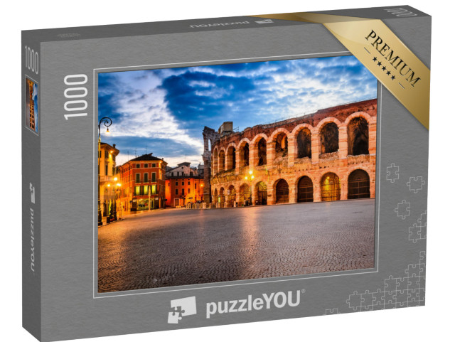 Puzzle 1000 pezzi „Incantevole tramonto sull'anfiteatro di Verona, Italia“