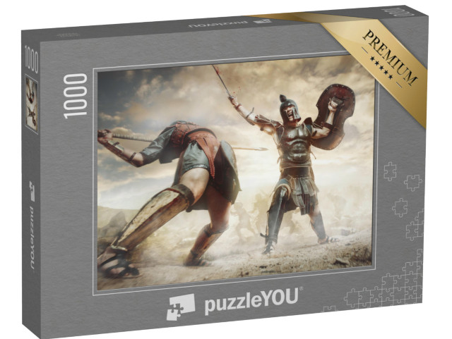 Puzzle 1000 pezzi „Illustrazione: Guerriero greco antico in battaglia“