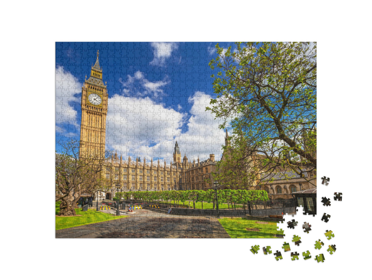 Puzzle 1000 pezzi „Il Big Ben e il Palazzo di Westminster, punti di riferimento di Londra“
