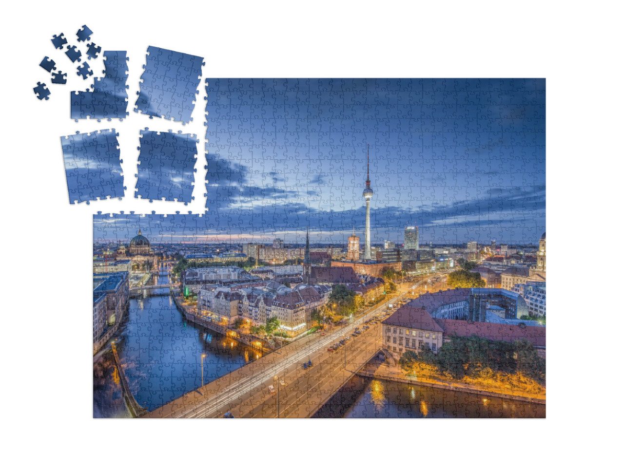 SMART SORTED® | Puzzle 1000 pezzi „Vista su Berlino di sera“