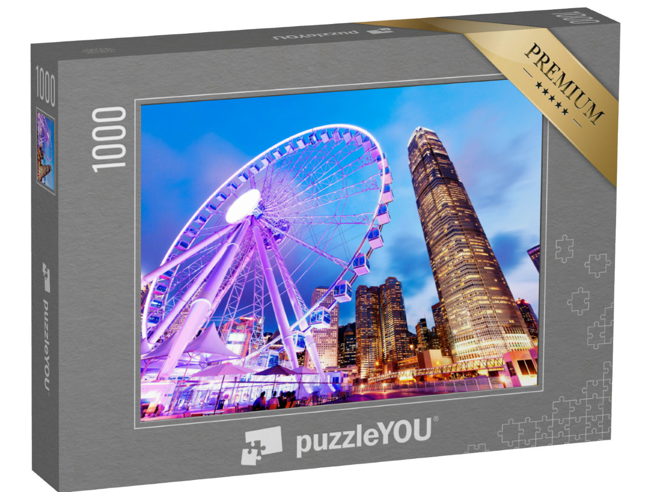 Puzzle 1000 pezzi „Vista meravigliosa: la ruota panoramica di Hong Kong“