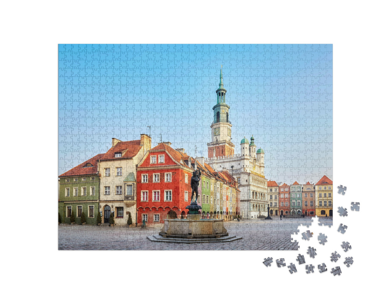 Puzzle 1000 pezzi „Piazza principale del centro storico di Poznan, Polonia“