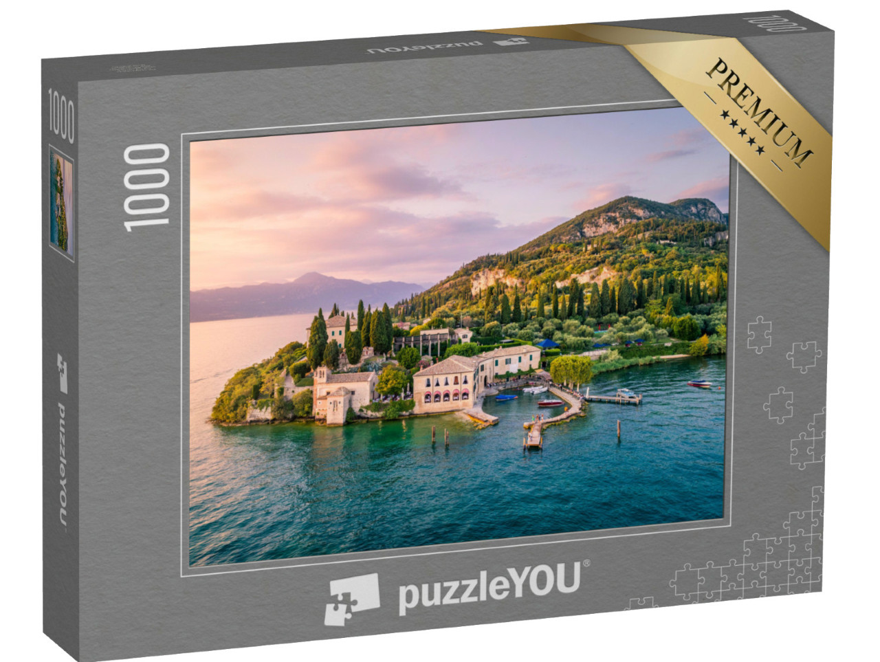 Puzzle 1000 pezzi „Punta San Vigilio sul Lago di Garda, Italia“