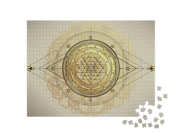 Puzzle 1000 pezzi „Lo Sri Yantra o Sri Chakra“