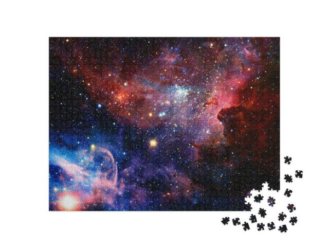 Puzzle 1000 pezzi „Scena dell'universo, con stelle e galassie nello spazio“