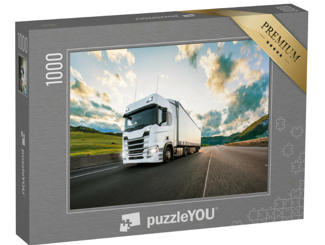 Puzzle 1000 pezzi „Camion con container in autostrada“