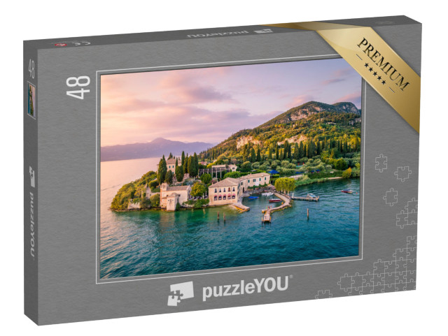 Puzzle 48 pezzi „Punta San Vigilio sul Lago di Garda, Italia“