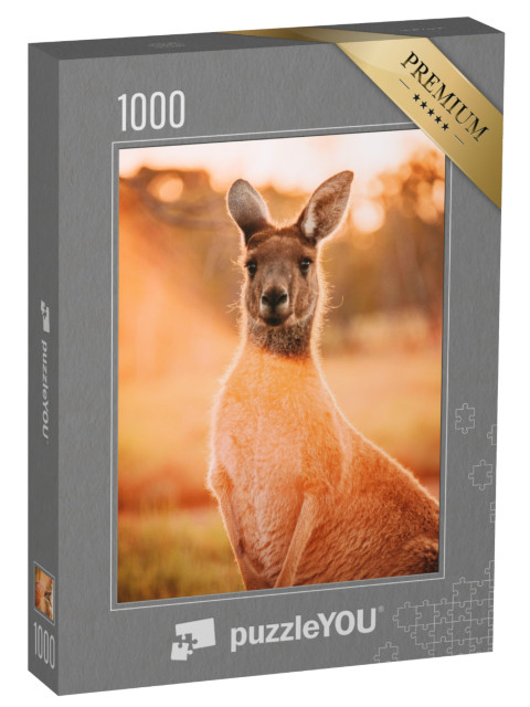 Puzzle 1000 pezzi „Canguro al tramonto, Perth, Australia occidentale“