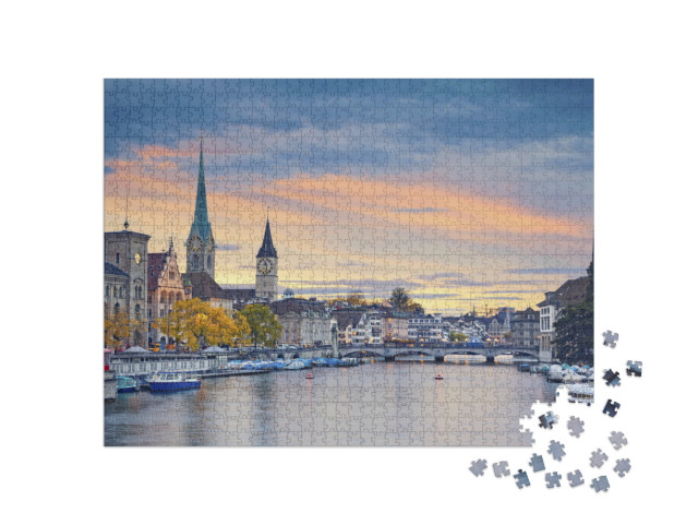 Puzzle 1000 pezzi „Zurigo di sera“