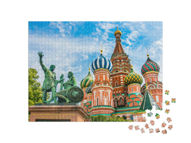 Puzzle 1000 pezzi „La Cattedrale di San Basilio sulla Piazza Rossa a Mosca, Russia“