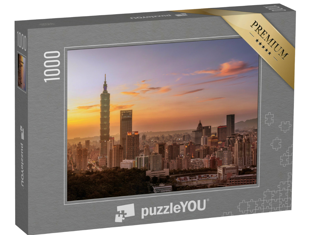 Puzzle 1000 pezzi „Un bellissimo tramonto a Taipei“