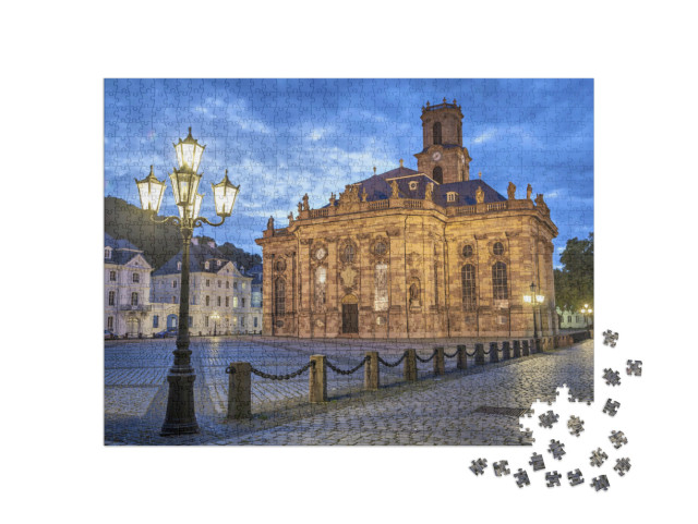 Puzzle 1000 pezzi „Ludwigskirche - chiesa protestante in stile barocco, Saarbrücken, Germania“
